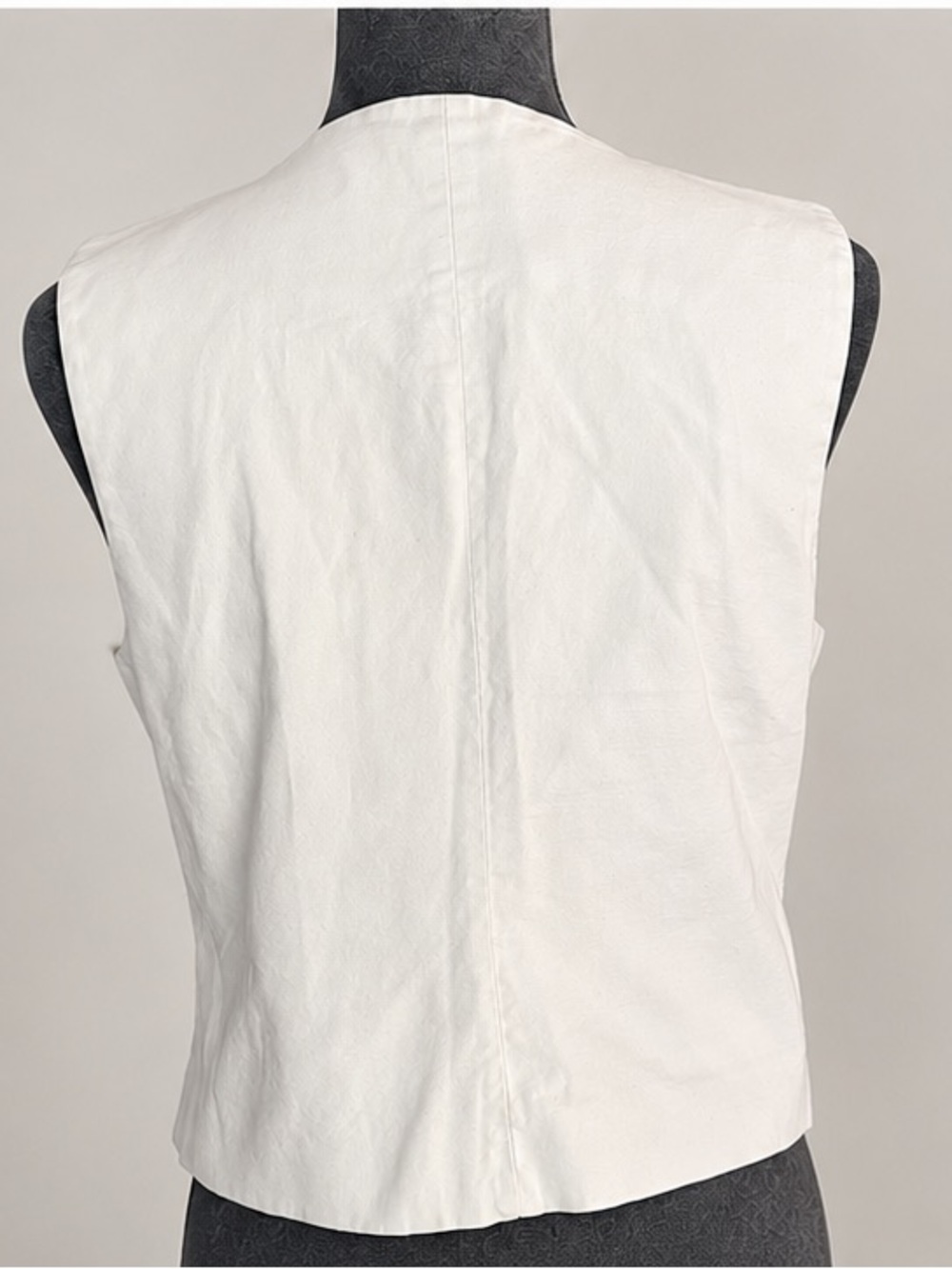 LOFT White Button Front Cotton Blend Vest Size Small - Picture 4 of 6